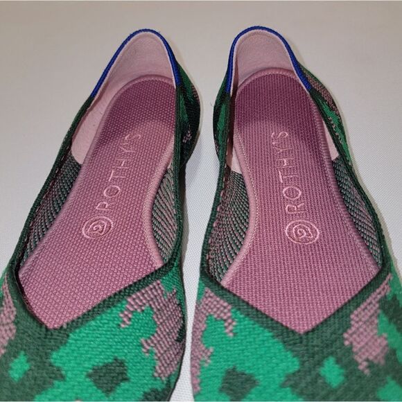 Rothy's Green Botanicamo Camo Point Toe Ballet Flat Shoes Sz 9 • Rare & Retired - Picture 14 of 16